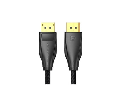 Vention Cotton Braided DisplayPort Male to Male Cable DP Gold Plated 8K 60Hz (HCC) 1M Black