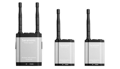 [CLEARANCE] Saramonic VLINK2 KIT2 2.4GHz Wireless Microphone System Perfect for Field Recording, News Broadcast and Interviews (TX+TX+RX)