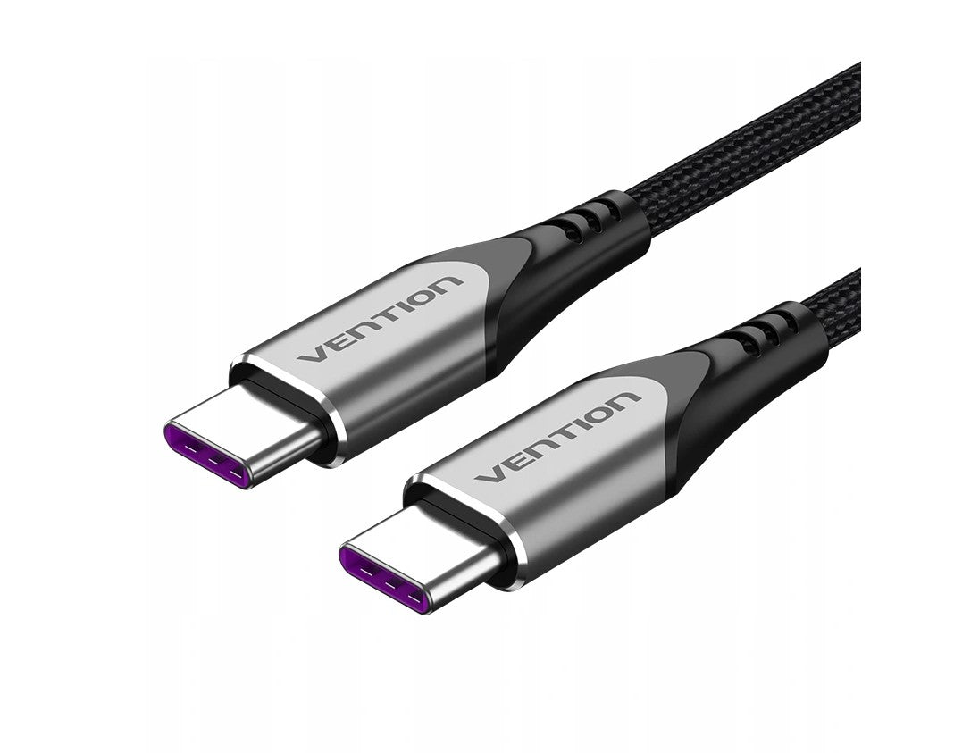 Vention USB 2.0 C Male to C Male 5A USB Cable (TAE) Nylon Braided 480Mbps Perfect for Smartphones, Laptops, Tablets (Available in Different Lengths)