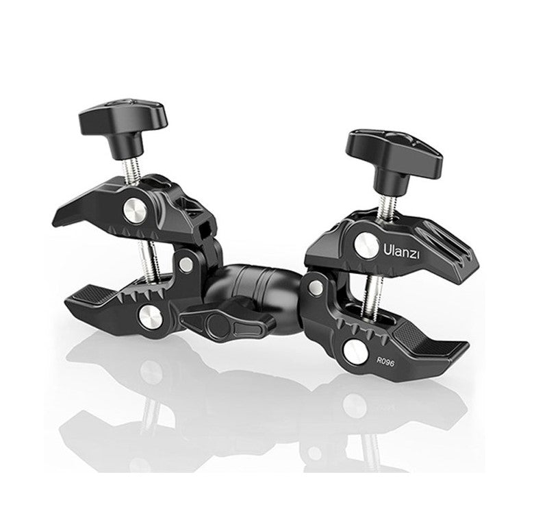 Vijim by Ulanzi R096 Double Super Crab Clamp Heavy Duty Rotatable with Built-in Silicone Pad and 1.5kg Max Weight for Tripod, Light Stand, Softbox and Umbrella