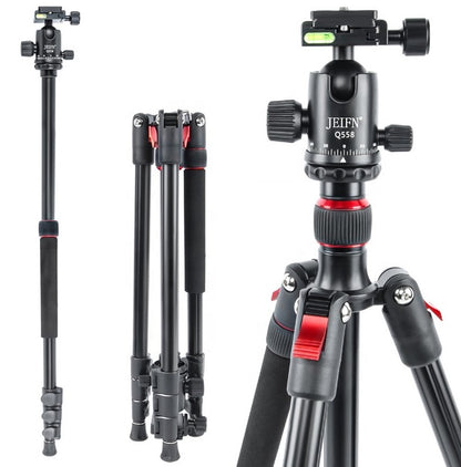 [CLEARANCE] Jeifn by Zomei Q558 Professiol Aluminum Foldable Camera Tripod with Detachable Monopod 6kg Load Capacity and 165cm Max Height for Photography