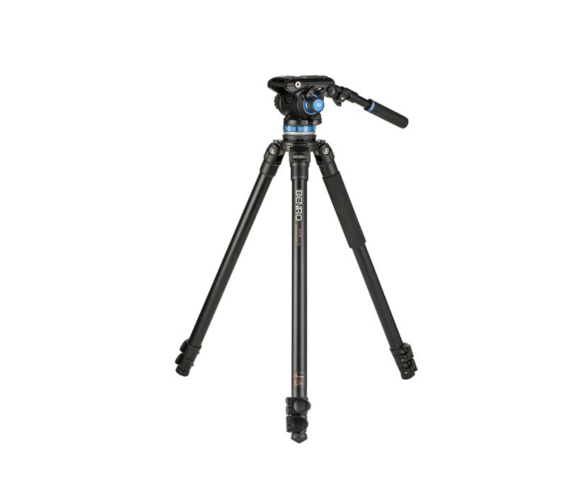 Benro A3573F Aluminum Alloy Tripod with S6PR0 Fluid Video Head, 5.99kg Load Capacity, 186cm Max Height for Professional Films, Events, Weddings, Live Broadcasting