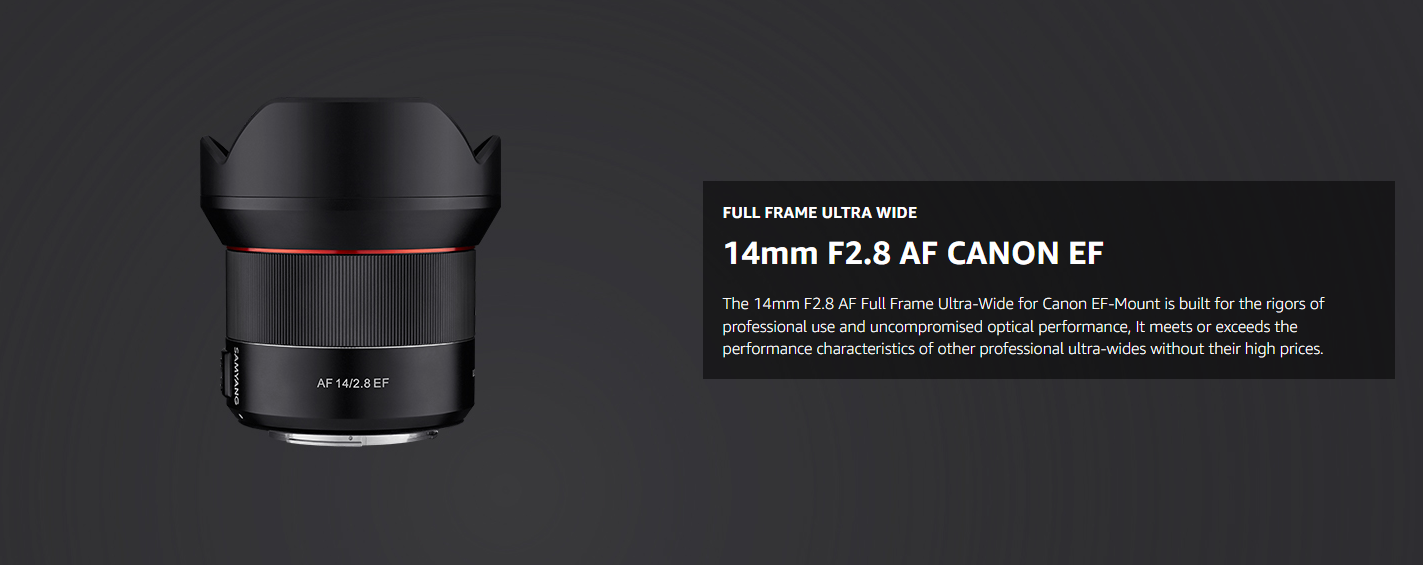 Samyang Autofocus 14mm f/2.8 Lens for Canon EF DSLR Camera SYIO14AF-C