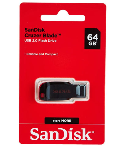 Sandisk Cruzer Blade USB 2.0 Flash Drive with Sandisk Secure Access Sofware for PC and Mac (128GB) SDCZ50-0128G-B35