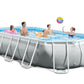 Intex Prism Frame Oval Pool 16'6" x 9' x 48 Inch Swimming Pool with Hydro Aeration Technology for Family and Kids Ages 6+ | 26796