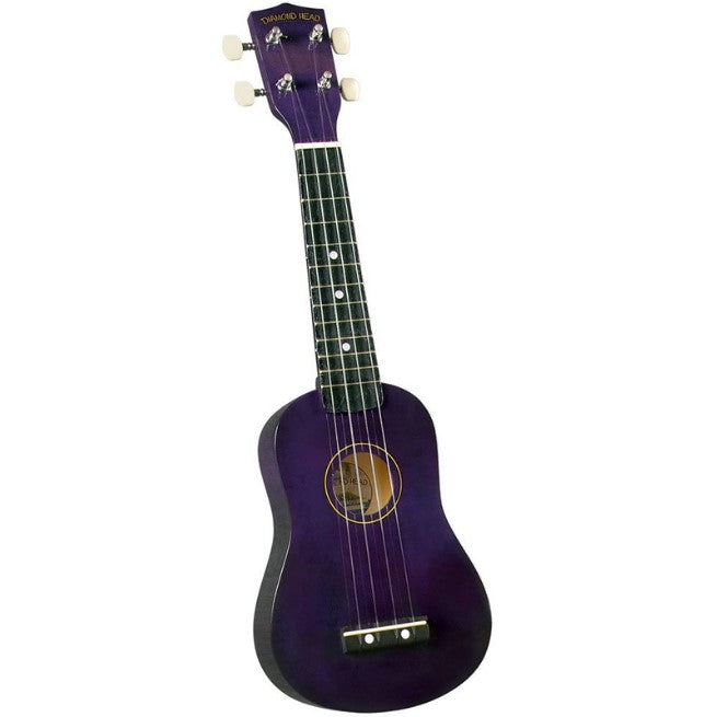 Diamond Head Soprano Ukulele 4 String Guitar with Easy to Play 3 Chord Chart High Gloss Finish Red Purple DU 102 DU 108