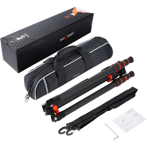 K&F Concept KF09-091 Professional Carbon Fiber Lightweight Tripod Monopod Kit for Vlogging, Travels, etc.