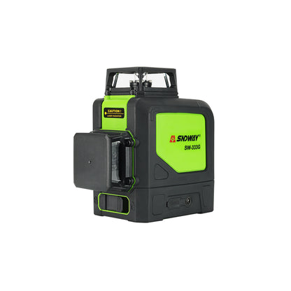 Sndway SW-333G 30M Laser Level Green Beam Vertical & Horizontal 3D/12 Lines High Precision Leveling Tool IP54 with Charger and Bag