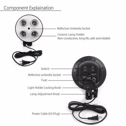 [CLEARANCE] Pxel LS-SB-4B KIT 1 4-Socket 50x70 cm Softbox 1(pc), 4 pcs 150W Bulb, 1 pc 200cm Light Stand for Photography, Studio Lightings and Videography
