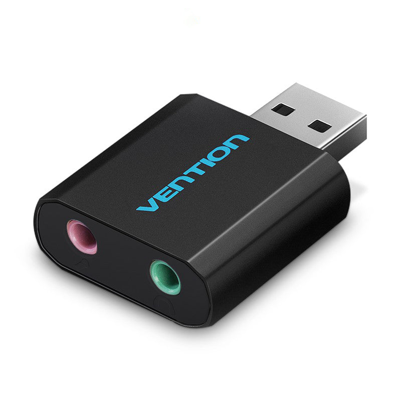 Vention USB 2.0 A Male to 3.5mm Male Nickel Plated (VAB-S17-B) Audio Converter for Laptops, PC, Earphones, Headphones