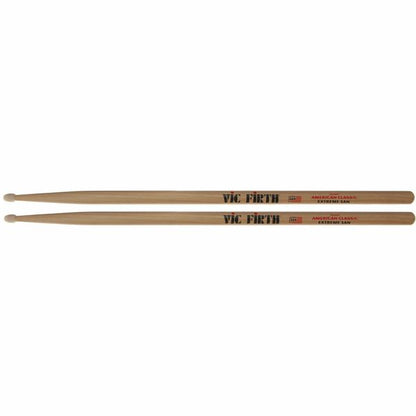 Vic Firth American Classic Extreme 5A Hickory Wood Tear Drop Tip Drumsticks (Pair) Drum Sticks for Drums and Percussion (Wood, Nylon Tips)