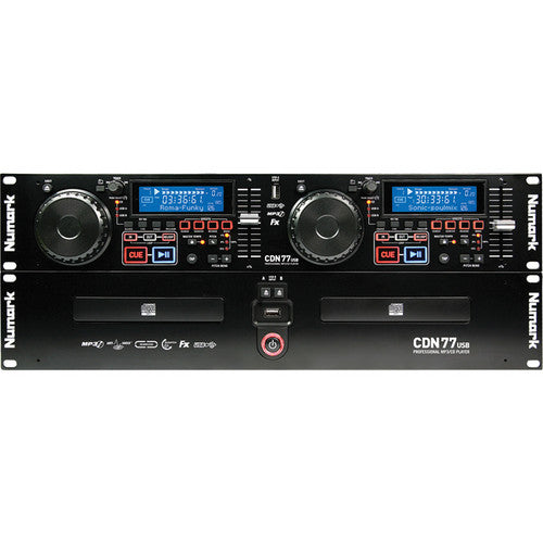 Numark CDN77USB Professional Dual USB and MP3 CD Player for Professional DJ Use With Performance-Driven Feature Set, CD / MP3CD Support and D3 Tag & Folder Recognition