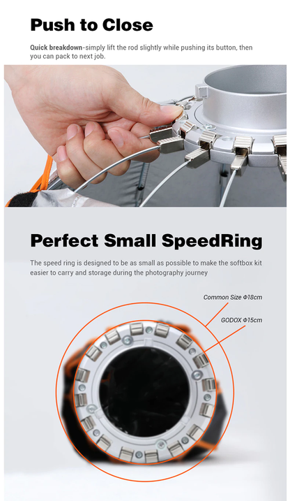 Godox QR-P90 90CM Deep Parabolic Quick Setup Bowens Mount Flash Speedlight Diffuser Reflector