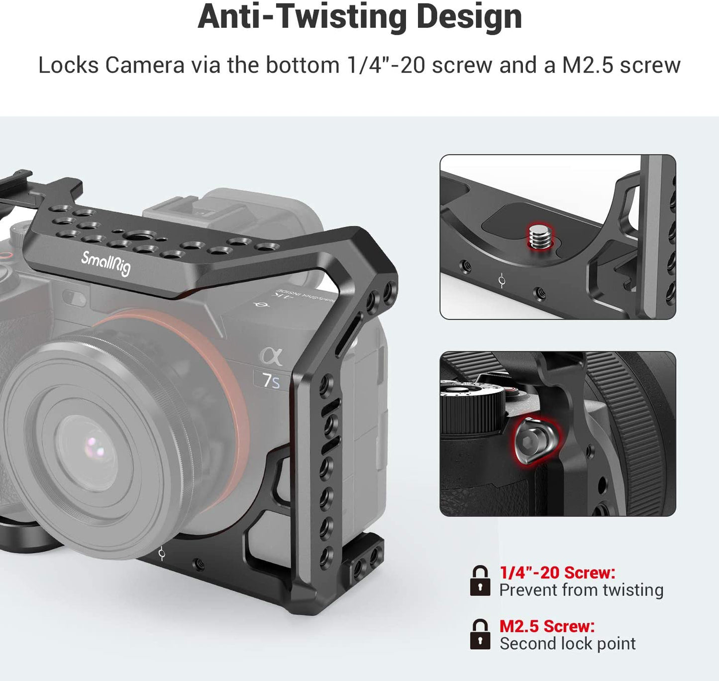 SmallRig 2999 Lightweight Durable Aluminum Construction Camera Cage for Sony Alpha 7S III Mirrorless Cameras