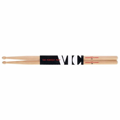 Vic Firth American Classic 2B Hickory Wood Tear Drop Tip Drumsticks (Pair) Drum Sticks for Drums and Percussion