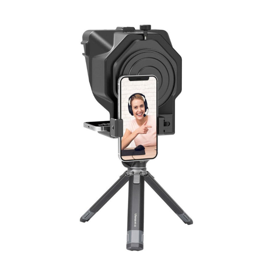 Ulanzi PT-15 Universal Teleprompter for Smartphones & DSLR Cameras Perfect use for Video Recording, Live Broadcast and Interviews