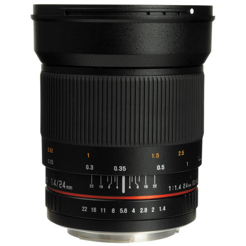 Samyang 24mm f/1.4 ED AS UMC Wide-Angle Lens for Canon EF DSLR with Anti Reflection UMC Coating Design SY24M-C