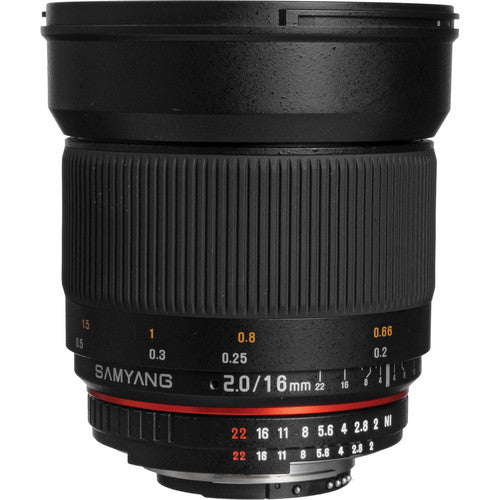 Samyang 16mm f/2.0 ED AS UMC CS Lens Perfect fit for Nikon F DSLR Camera