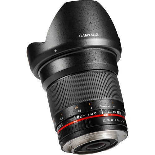 Samyang 16mm f/2.0 ED AS UMC CS Wide Angle Prime Lens for Fujifilm X Mount SY16M-FX