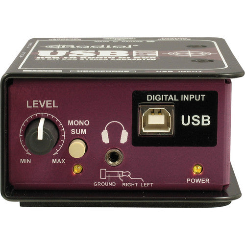 Radial Engineering High Performance 24bit/96kHz Digital Audio Converter USB-Pro Stereo USB Laptop Direct Box