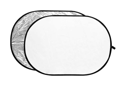 Godox RFT-02 80 x 120 CM 2-in-1 Collapsible Reflector (White/Silver) for Indoor Outdoor Photography Studio Photoshoot