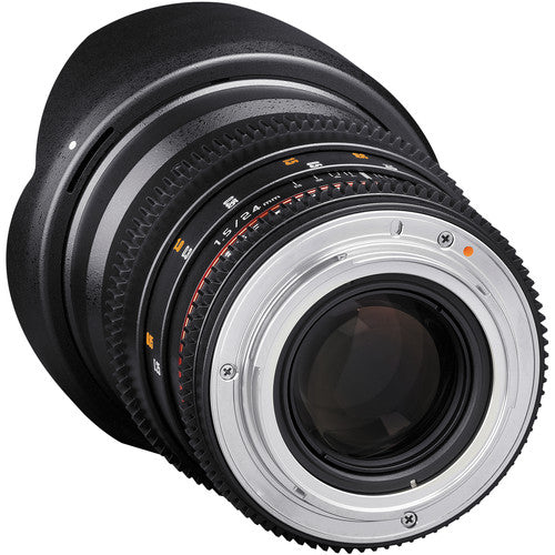 Samyang 24mm T1.5 VDSLR II Wide Angle Manual Focus Cine Lens (E Mount) for Sony Mirrorless Camera for Professional Cinema Videography