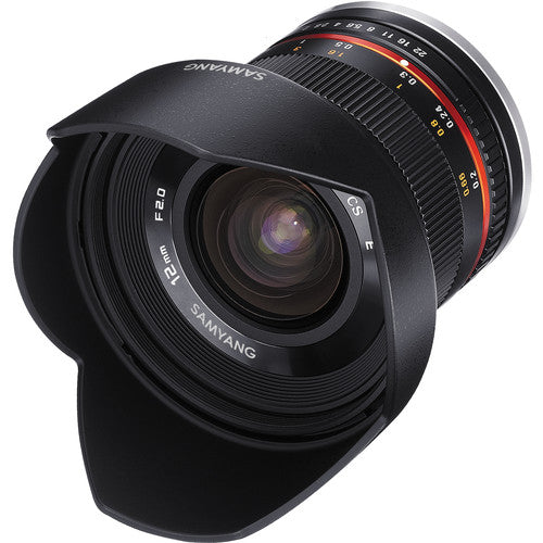 Samyang Durable 12mm f/2.0 NCS CS Lens Perfect fit for Sony E-Mount (APS-C) SY12M-E Black