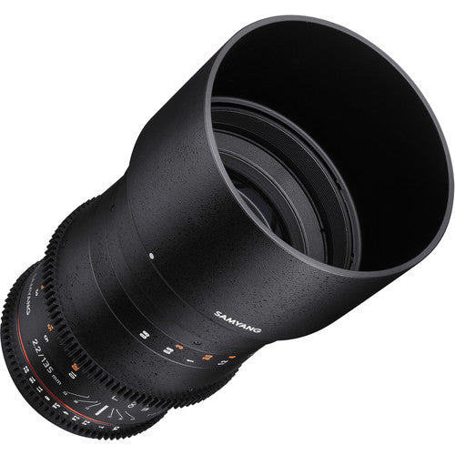 Samyang 135mm T2.2 Manual Focus VDSLR II Cine Lens (MFT Mount) for Micro Four Thirds M43 Mirrorless Camera for Professional Cinema Videography