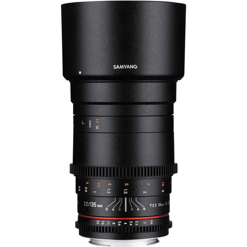 Samyang 135mm T2.2 Manual Focus VDSLR II Cine Lens (MFT Mount) for Micro Four Thirds M43 Mirrorless Camera for Professional Cinema Videography