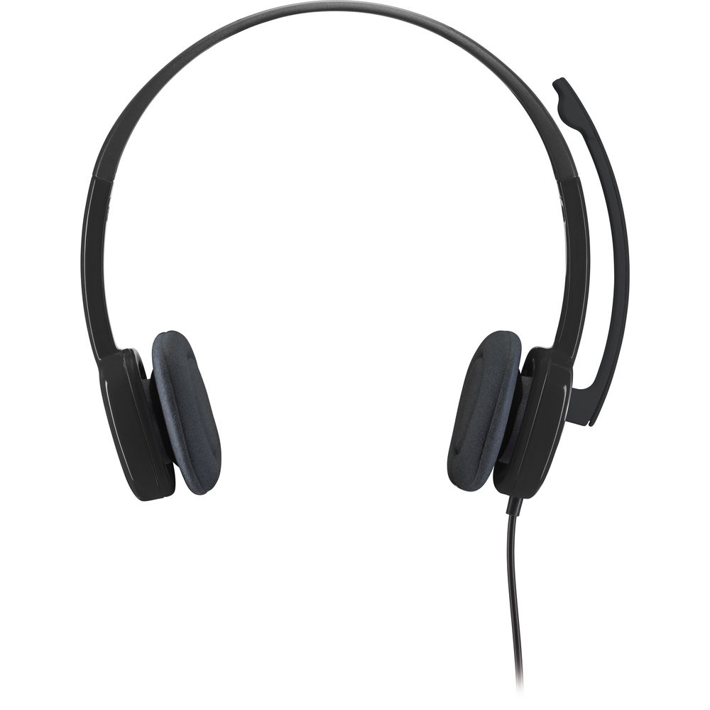 Logitech H151 Stereo Adjustable Headset with Built-In Rotating 180 Degrees Microphone, In-Line Controls, Adjustable Headband and 3.5mm Audio Jack Connection