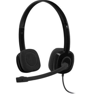 Logitech H151 Stereo Adjustable Headset with Built-In Rotating 180 Degrees Microphone, In-Line Controls, Adjustable Headband and 3.5mm Audio Jack Connection