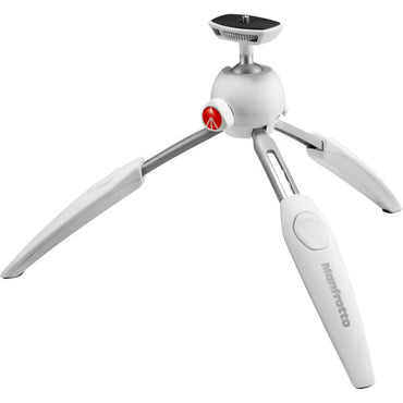 Manfrotto PIXI Evo Table Top Mini Tripod for Live Streaming, Zoom Meetings, Vlogs, Podcas (White)