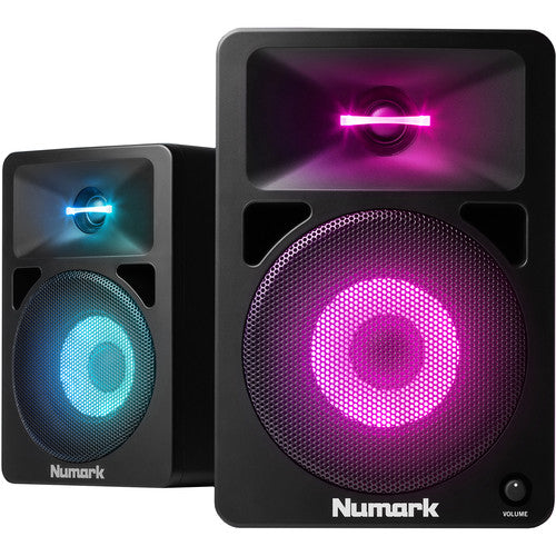 Numark N-Wave 580L Powered Desktop DJ Monitors System with LED Illumination