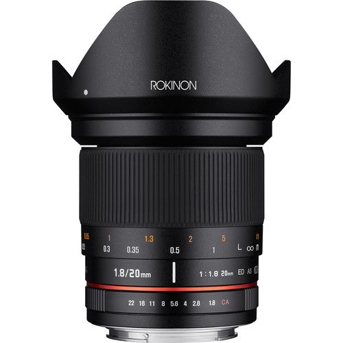 Samyang 20mm f/1.8 Manual Focus Wide Angle Lens (E-Mount) for Sony Mirrorless Cameras for Professional Cinema Videography