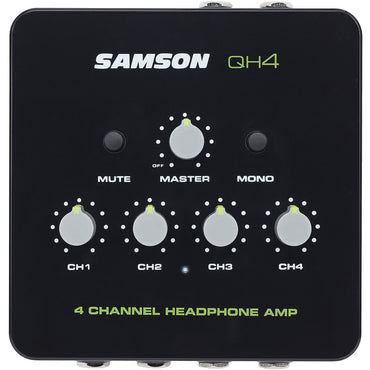 Samson QH4 4-Channel Headphone Amplifier Stereo Desktop Portable Studio Setup