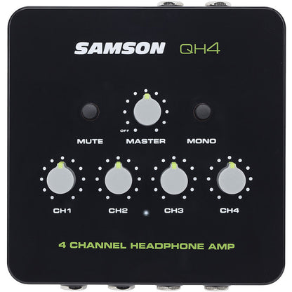 Samson QH4 4-Channel Headphone Amplifier Stereo Desktop Portable Studio Setup