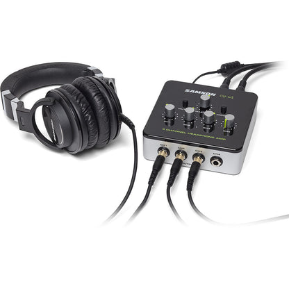 Samson QH4 4-Channel Headphone Amplifier Stereo Desktop Portable Studio Setup