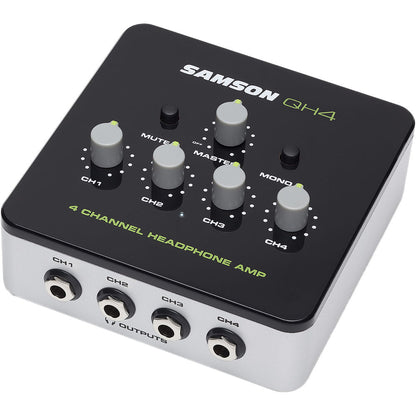 Samson QH4 4-Channel Headphone Amplifier Stereo Desktop Portable Studio Setup