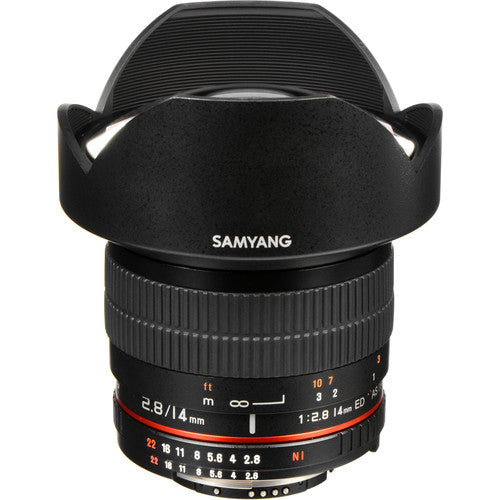 Samyang Ultra Wide 14mm f/2.8 ED AS IF UMC Lens for Nikon F DSLR Camera SY14MAE-N