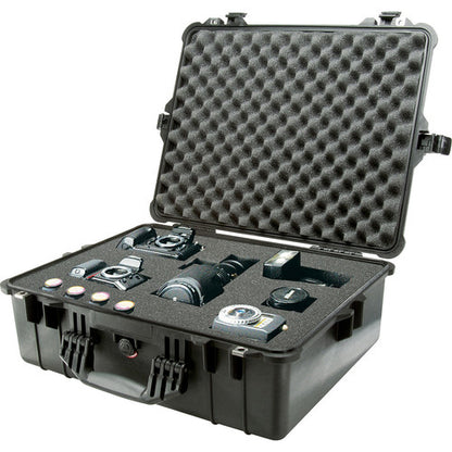 [CLEARANCE] Pelican 1600 Protector Case Unbreakable Airtight Watertight Hard Casing with Rubber Over-Molded Handle, Automatic Pressure Equalization Valve, IP67 Rating (with Foam / Dividers) (Black)