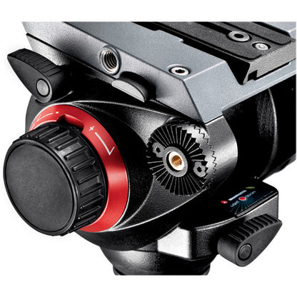 Manfrotto 504HD Fluid Video Head with 75mm Half Ball 504HD for Manfrotto Tripods for Vlogging, Photography