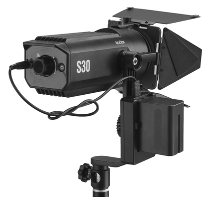 [CLEARANCE] Godox S30 5600K LED Light Kit with Precision Lighting and Dimmable Focusing Function with Adjustable Beam Angle Spotlight for Professional Lighting in Shooting and Photography