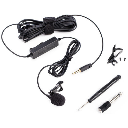 Saramonic LavMicro Broadcast-Quality Lavalier Omnidirectional Microphone with 3.5mm TRS/TRRS Combo Connector & 6.3mm Adapter for Smartphones, DSLR Cameras, Camcorders & Recorders