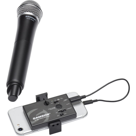 Samson Go Mic Mobile Handheld Wireless System with Q8 Professional Dynamic Microphone for Android, iOS Devices