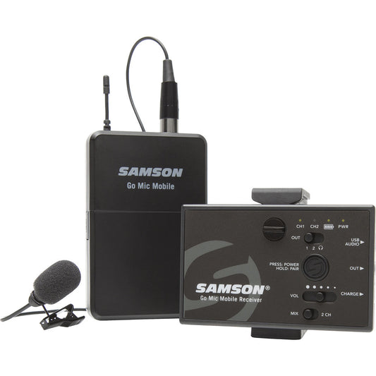 Samson Go Mic Mobile Wireless System with LM8 Omnidirectional Lavalier Microphone for Smartphone, DSLR Camera