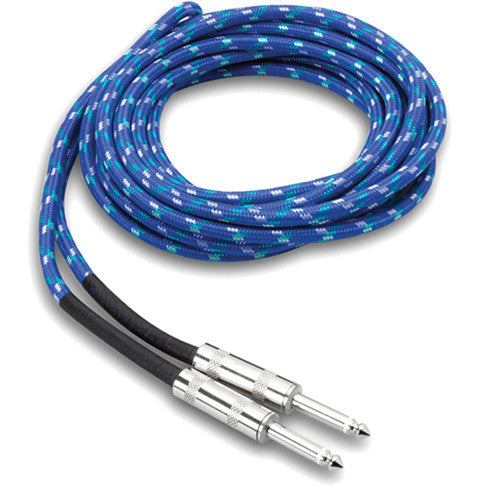 Hosa Technology 18C2 3GT Series Cloth Guitar Cable (Blue/Green/White) - 18'