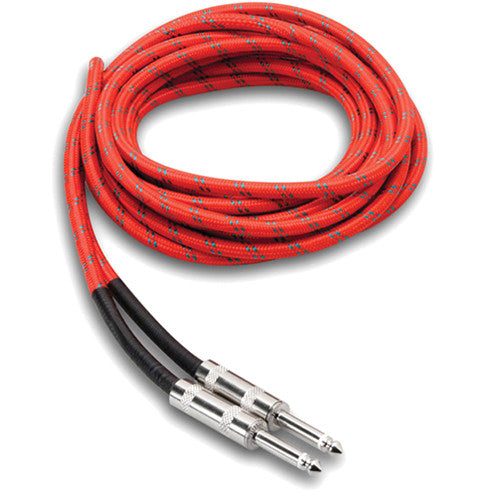 Hosa Technology 18C3 3GT Series Cloth Guitar Cable (Red/Green) - 18'