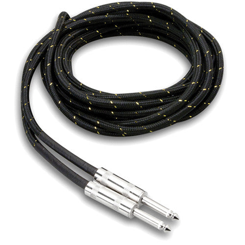Hosa Technology 18C4 3GT Series Cloth Guitar Cable (Black/Gold) - 18'
