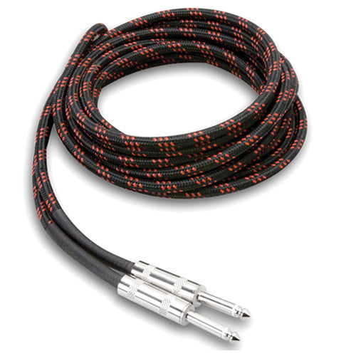 Hosa Technology 18C5 3GT Series Cloth Guitar Cable (Black/Red) - 18'