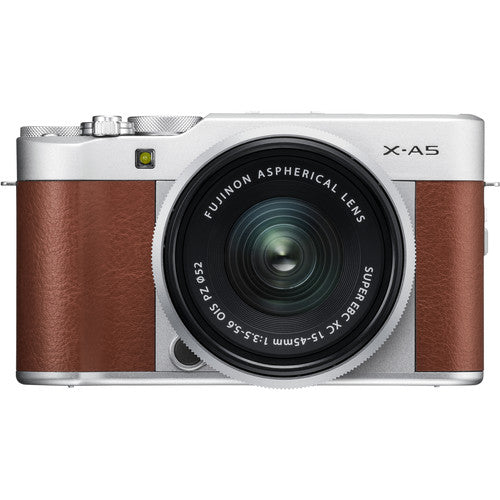 FUJIFILM X-A5 Mirrorless Camera with 15-45mm and 50-230mm Lens Kit (Brown)
